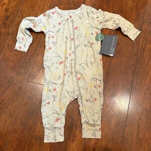 NWT Modern Moments Organic Cotton Kids One-Piece Light Cream with Nature Print